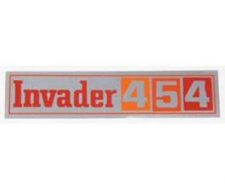 El Camino Valve Cover Decal, GMC Invader 454, 1971-1972