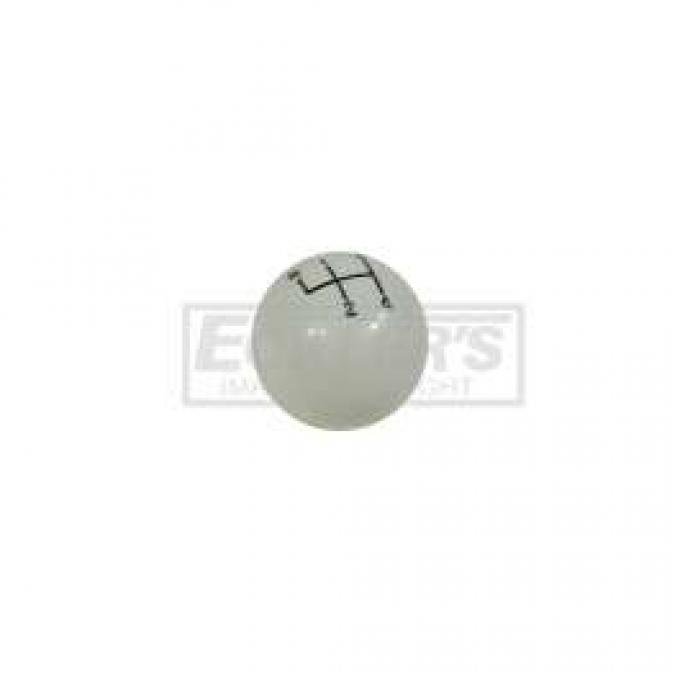 El Camino Shift Knob, 4-Speed, White, With 3/8 Thread, 1969-1972