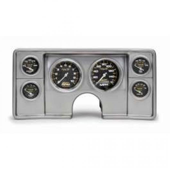 El Camino Instrument Cluster Panel, Aluminum Finish, With Carbon Fiber Series Gauges, 1982-87