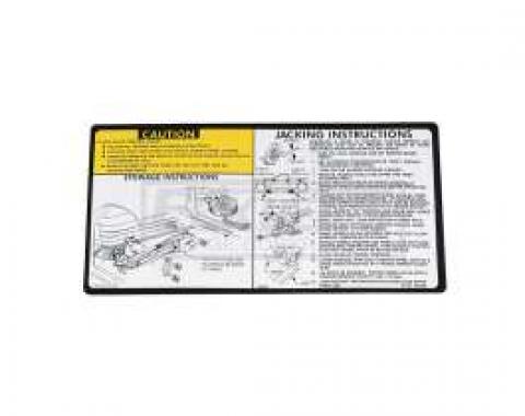 El Camino Jacking Instruction Decal, El Camino And GMC, 1981-1987