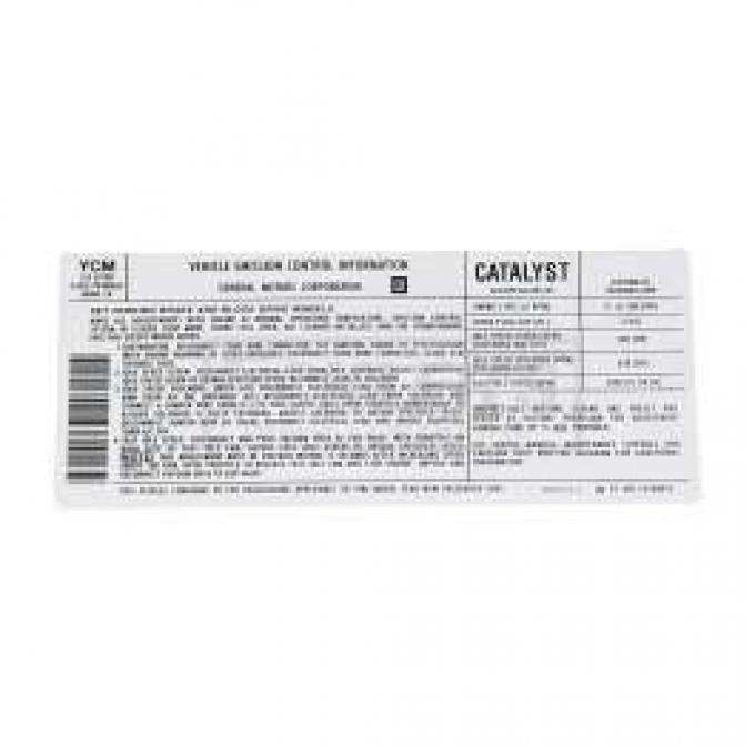 El Camino Emission Decal, 305 c.i. (5.0) Automatic Transmission, Code YCM, 1986