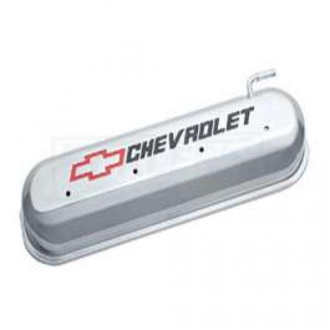 LS Series Motors, V8, Valve Cover, Polised With Recessed RedAnd Black Emblems