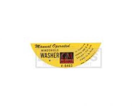 El Camino Windshield Washer Manual Lid Decal, 1959-1960