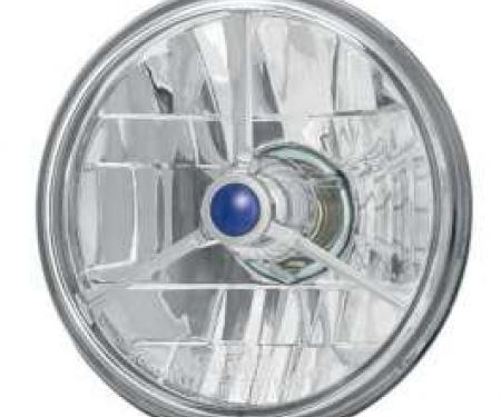 El Camino Retro Headlight Bulbs 5 3/4 Diamond Cut With Blu e Dot With Tri-bar, 1959-1970