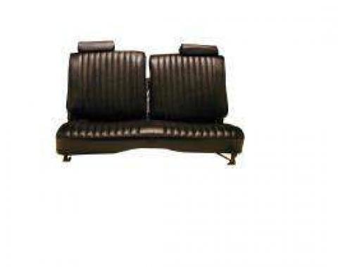 El Camino Seat Cover, Straight Bench, Split Back, With Headrests, Vinyl, Black, 1978-1980