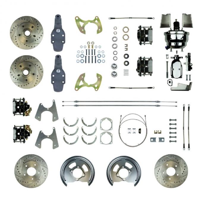 Right Stuff 1958-64 Impala, 2" Drop, 8" Booster, Power 4-Wheel Disc Brake Conversion Kit FSC594DCDSX