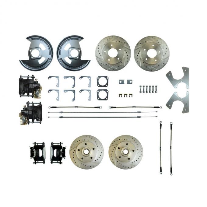 Right Stuff 1973-77 GM A-Body Rear Brake Conversion Kit, W/Matching Front Rotors & Calipers A73RD01S