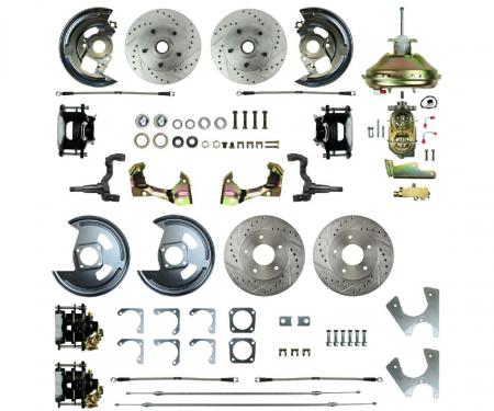 Right Stuff 1969-74 GM A/F/X-Body, Staggered Shock, 4-Wheel Power Disc Brake Conversion AFXDC45CS