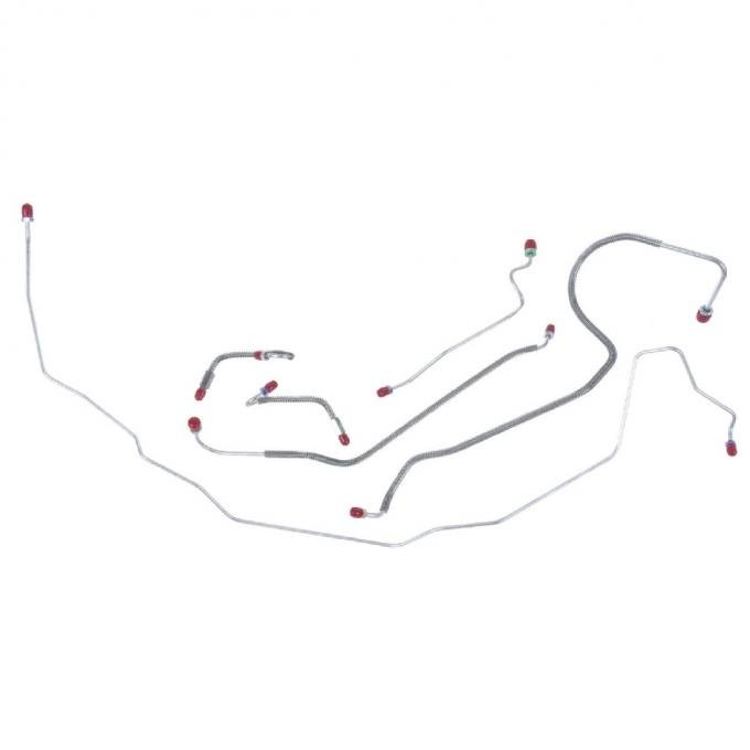 Right Stuff 1968-72 Pontiac GTO/Cutlass, Pre-Bent OE Steel Manual Front Drum Brake Line Kit AKT6801