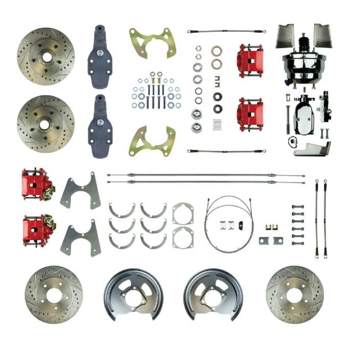 Right Stuff 1958-64 Impala, 2" Drop, 8" Booster, Power 4-Wheel Disc Brake Conversion Kit FSC594DCDZX