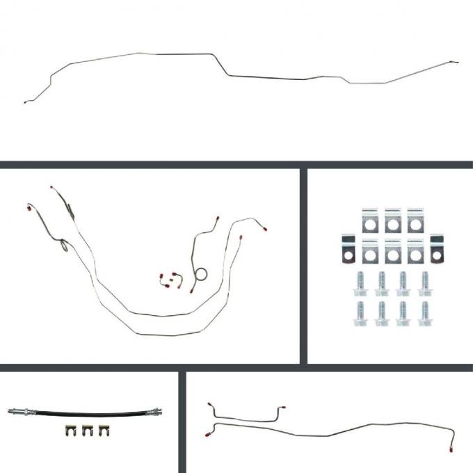 Right Stuff 1959-64 Chevrolet Impala/Biscayne, Front Manual Disc Conversion Brake Line Kit BOM59H2