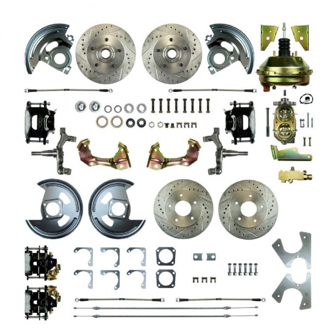 Right Stuff 64-72 GM A-Body, Power 9" Booster, 2" Drop, 4-Wheel Disc Brake Conversion Kit AFXDC41DS