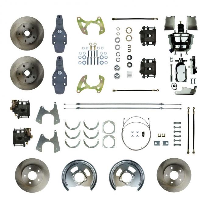 Right Stuff 1958-64 Impala, 2" Drop, 8" Booster, Power 4-Wheel Disc Brake Conversion Kit FSC594DCDX