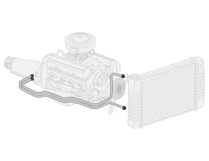 Right Stuff 1964-65 Chevelle W/Powerglide Pre-Bent Stainless Steel Trans Cooler Line CTC6401S