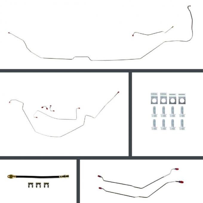 Right Stuff 1967 GM A-Body, Pre-Bent Stainless Front Disc Conversion 4-Wheel Brake Line Kit ASP67H4