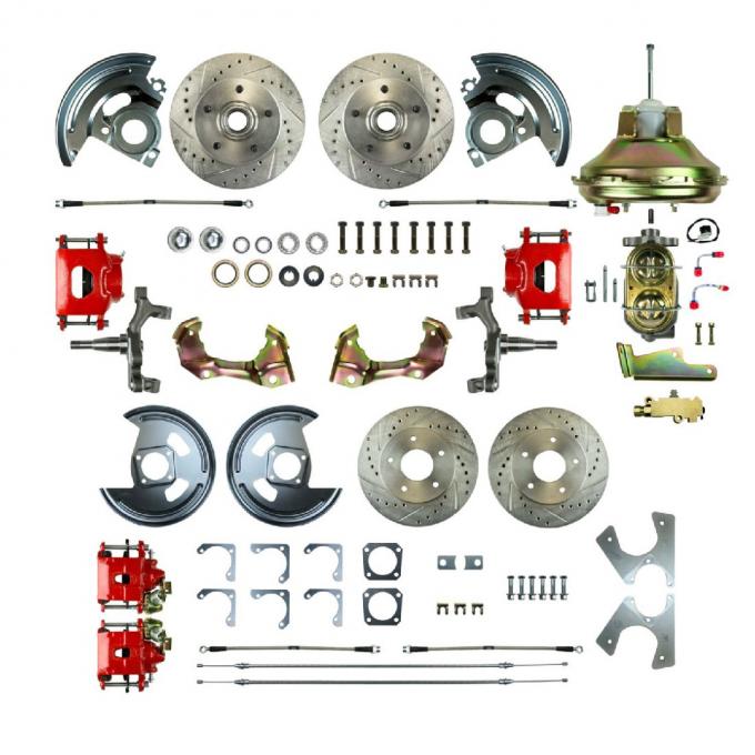 Right Stuff 1967-72 GM A-Body, Power 11" Booster, 2" Drop, 4-Wheel Disc Brake Conversion AFXDC46DZ