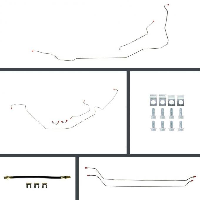 Right Stuff 1964-67 Chevelle Convt, OE Steel Front Manual Disc Conversion Brake Line Kit CSM64C2
