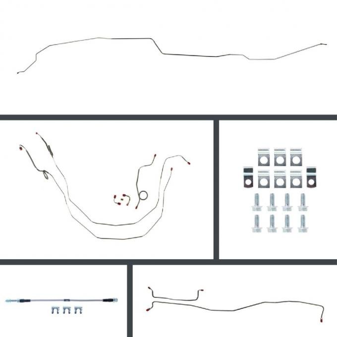 Right Stuff 1959-64 Chevrolet Bel Air, Pre-Bent Manual Front Disc Conversion Brake Line Kit BSM59H2