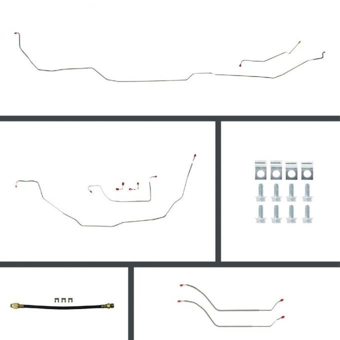 Right Stuff 1969-72 Chevrolet Chevelle OE Steel 4-Wheel Power Disc Conversion Brake Line Kit COP69H4