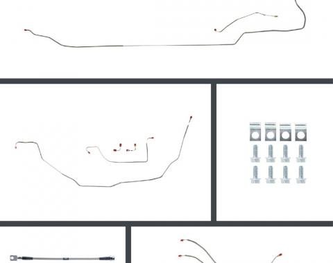 Right Stuff 1969-72 Chevelle Convt, OE Steel 4-Wheel Power Disc Conversion Brake Line Kit CSP69C4