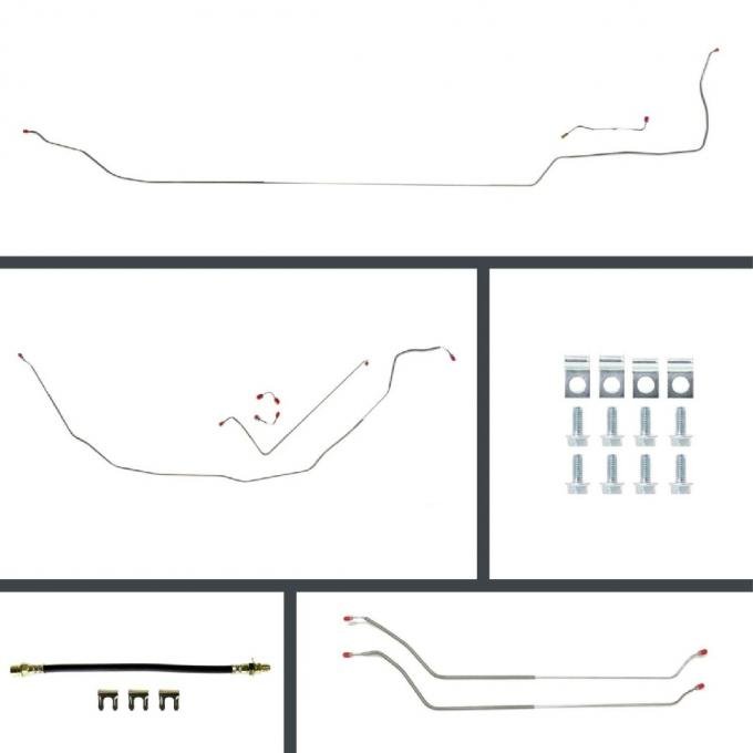 Right Stuff 1968 Chevelle Convt, OE Steel Front Manual Disc Conversion Brake Line Kit CSM68C2