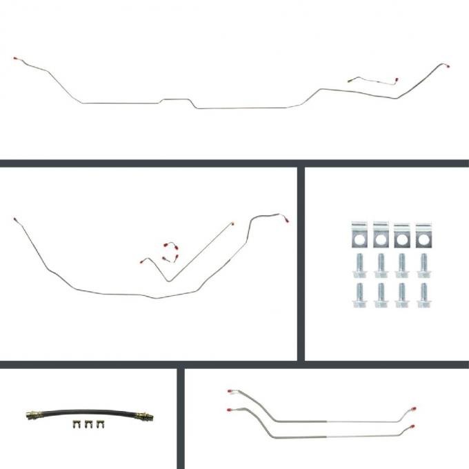 Right Stuff 1968 Chevrolet Chevelle, OE Steel Front Manual Disc Conversion Brake Line Kit COM68H2
