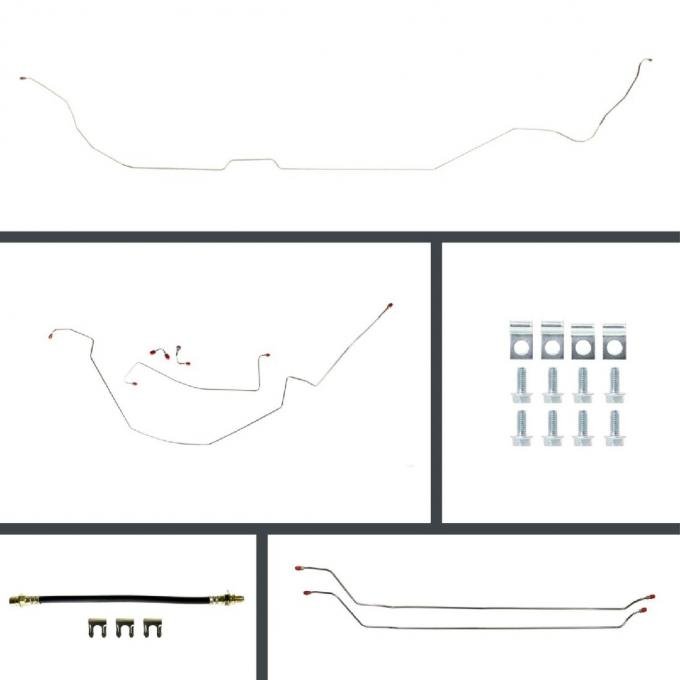 Right Stuff 1964-67 Chevelle, OE Steel Front Power Disc Conversion Brake Line Kit CSP64H2