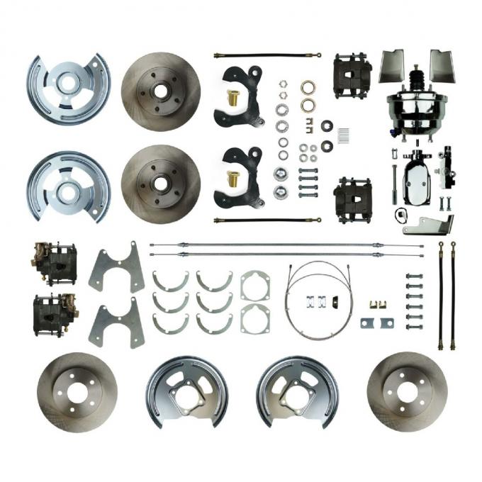 Right Stuff 1958-64 Chevrolet Impala, 8" Booster, Power 4-Wheel Disc Brake Conversion Kit FSC594DCCX
