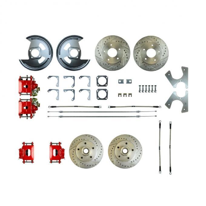 Right Stuff 1969-72 GM A-Body Rear Brake Conversion Kit, W/Matching Front Rotors & Calipers A69RD01Z