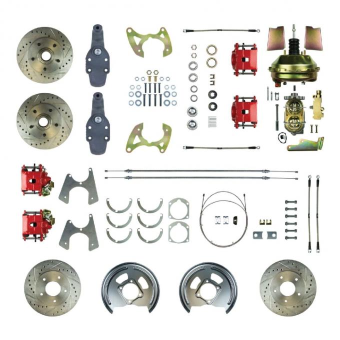 Right Stuff 1958-64 Impala, 2" Drop, 9" Booster, Power 4-Wheel Disc Brake Conversion Kit FSC594DCDZ