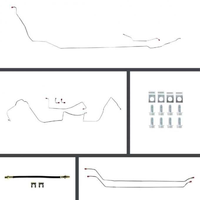 Right Stuff 1964-65 GM A-Body, Pre-Bent Power Front Disc Brake Conversion Line Kit AOP64C2