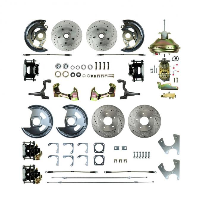 Right Stuff 1969-74 GM A/F/X-Body, Staggered Shock, 4-Wheel Power Disc Brake Conversion AFXDC45CS