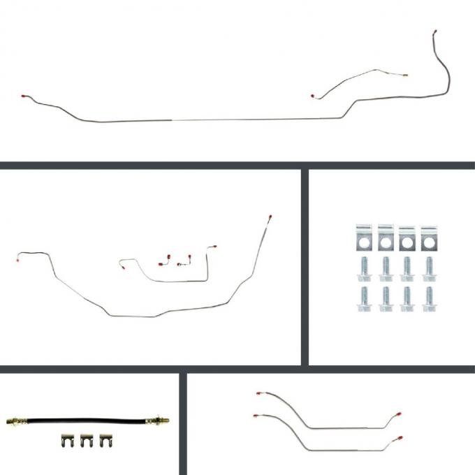 Right Stuff 1968 Chevelle Convt, OE Steel 4-Wheel Power Disc Conversion Brake Line Kit CSP68C4