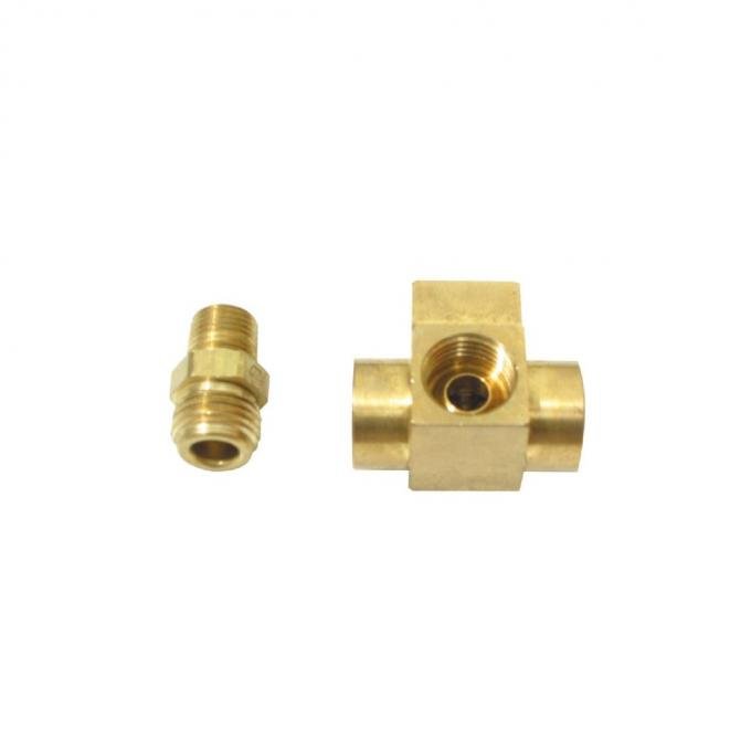 Right Stuff 1959-61 Chevrolet Impala Brass 4-Way Fuel Line Adapter BPC5901F