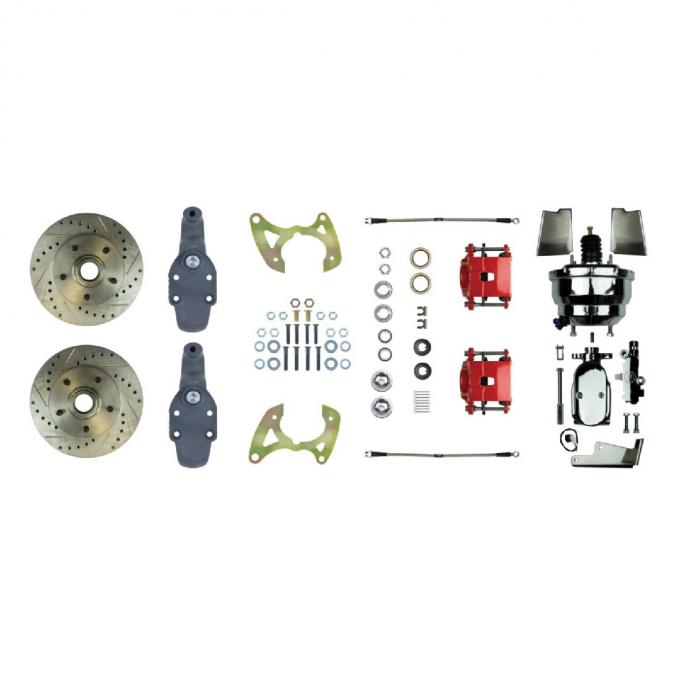 Right Stuff 1959-64 Impala, 2" Drop, 8" Dual Booster, Power Front Disc Brake Conversion Kit FSC59DCDZX
