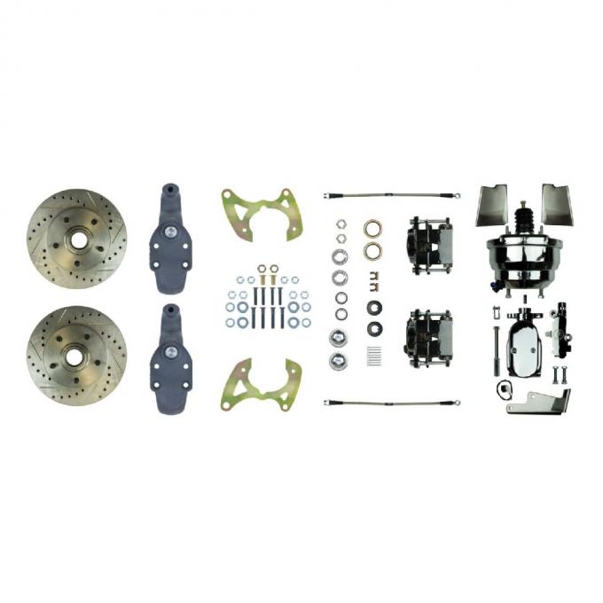 Right Stuff 1959-64 Impala, 2" Drop, 8" Dual Booster, Power Front Disc Brake Conversion Kit FSC59DCDSX
