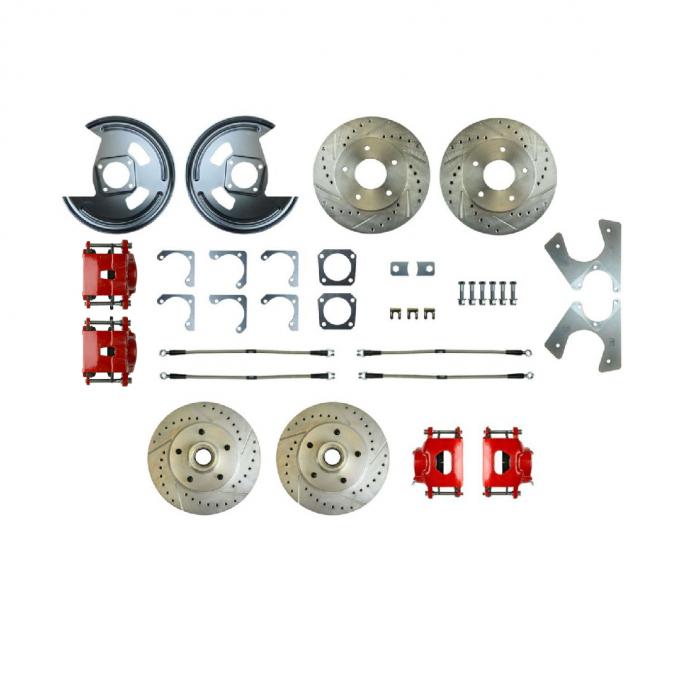 Right Stuff 1969-72 GM A-Body Rear Brake Conversion Kit, W/Matching Front Rotors & Calipers A69RDM1Z