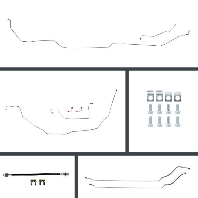 Right Stuff 1968 GM A-Body, Pre-Bent Power Front Disc Brake Conversion Line Kit AOP68H2