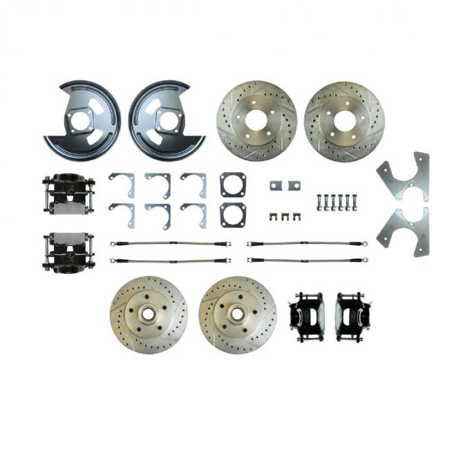 Right Stuff 1973-77 GM A-Body Rear Brake Conversion Kit, W/Matching Front Rotors & Calipers A73RDM1S