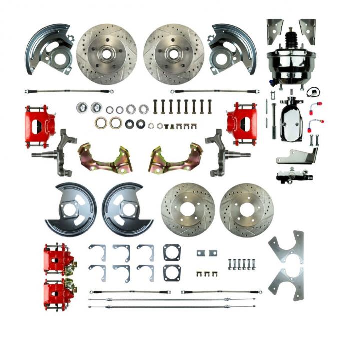 Right Stuff 1967-72 GM A-Body, Power 8" Booster, 2" Drop, 4-Wheel Disc Brake Conversion AFXDC46DZX