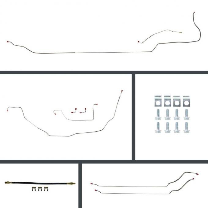 Right Stuff 1968 GM A-Body, Pre-Bent OE Steel Front Disc Conversion 4-Wheel Brake Line Kit ASP68C2