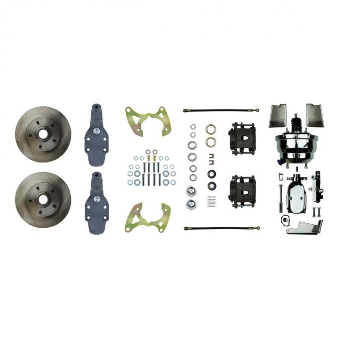 Right Stuff 1959-64 Impala, 2"Drop, 8" Chrome Booster, Power Front Disc Brake Conversion Kit FSC59DCDX