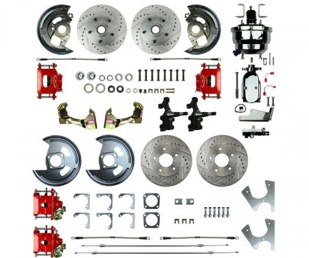 Right Stuff 1967-74 GM A/F/X-Body, Staggered, 4- Wheel Power 2" Drop Disc Brake Conversion AFXDC45DZX