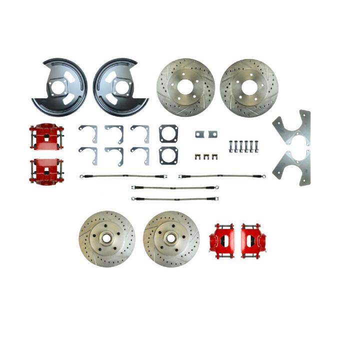 Right Stuff 1973-77 GM A-Body Rear Brake Conversion Kit, W/Matching Front Rotors & Calipers A73RDM1Z