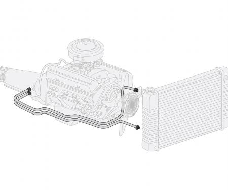 Right Stuff 1968-72 Chevrolet Chevelle W/THM400 Pre-Bent Stainless Steel Trans Cooler Line CTC6705S