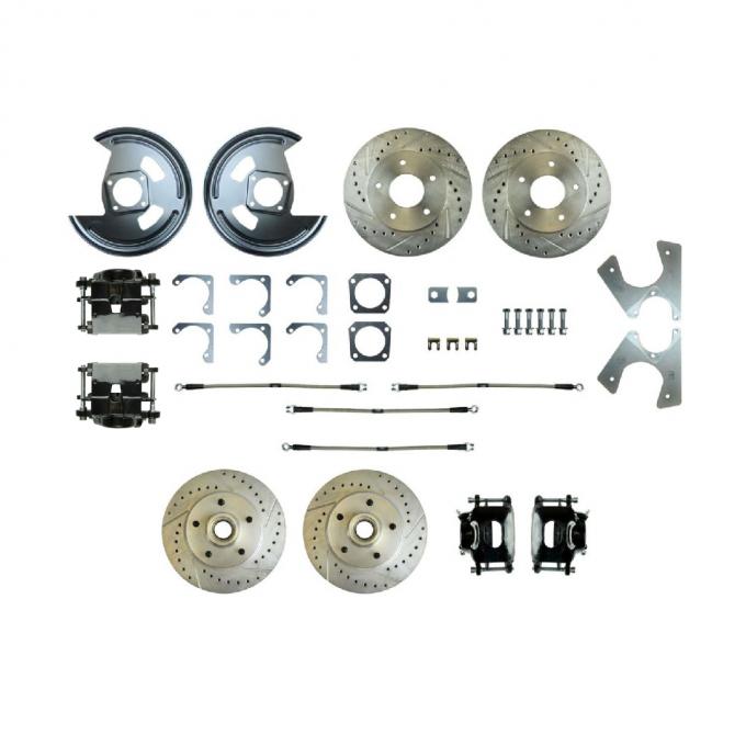 Right Stuff 1969-72 GM A-Body Rear Brake Conversion Kit, W/Matching Front Rotors & Calipers A69RDM1S