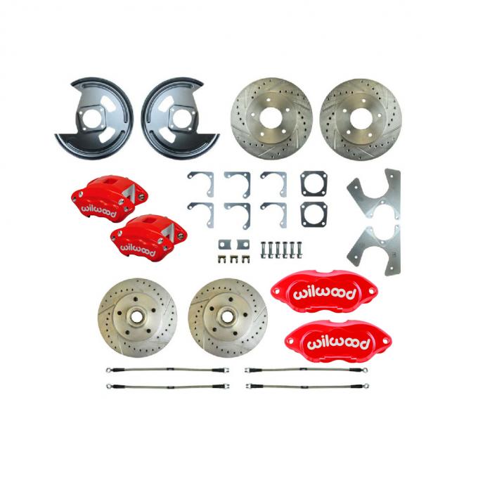 Right Stuff 1973-77 GM A-Body Rear Brake Conversion Kit, W/Matching Front Rotors & Calipers A73RDM21Z