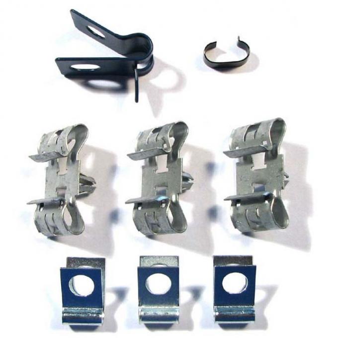 Right Stuff 1969 Oldsmobile Cutlass/442, Complete 8-Piece Brake Line Clip Set ACS033