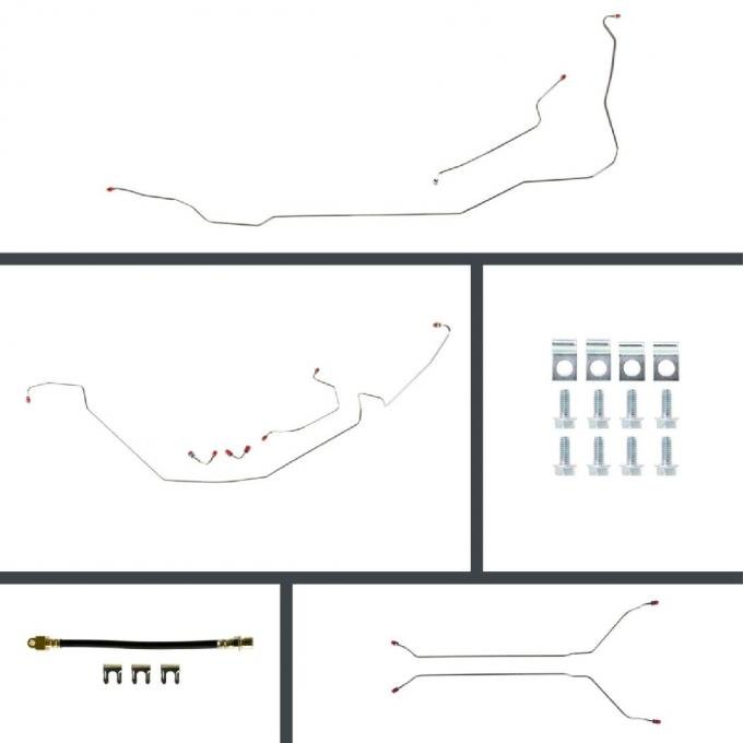 Right Stuff 1967 GM A-Body, Pre-Bent OE Steel Front Disc Conversion 4-Wheel Brake Line Kit ASM67C2