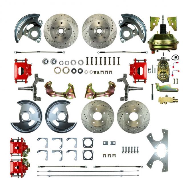 Right Stuff 64-72 GM A-Body, Power 9" Booster, 2" Drop, 4-Wheel Disc Brake Conversion Kit AFXDC41DZ